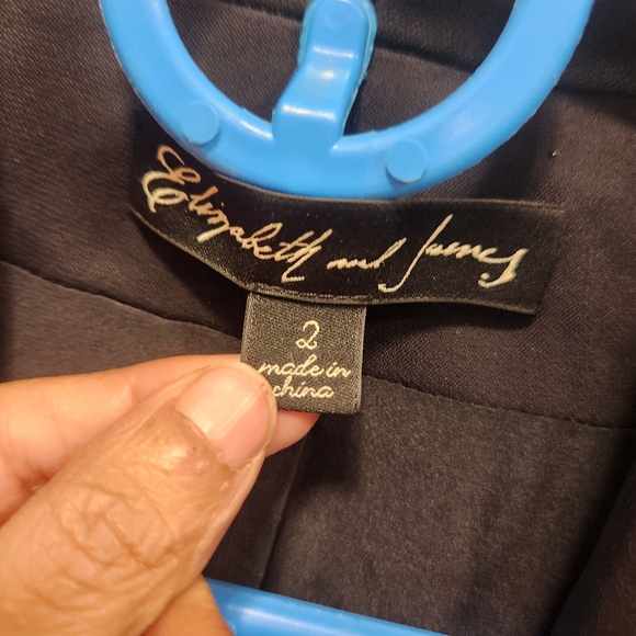 Elizabeth and James blazer with lamb leather collar trim size 2 - Picture 3 of 9